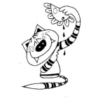 Dibujo para colorear Gato Acalorado Para Pintar Y Colorear Dibujo De Un Gato Con Mucho Calor Soplandose Aire A Si Mismo