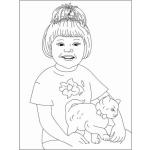 Dibujo para colorear Dibujo De Mujer Con Gato Para Pintar Y Colorear