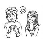 Dibujo para colorear Dibujo De Piloto Enamorado
