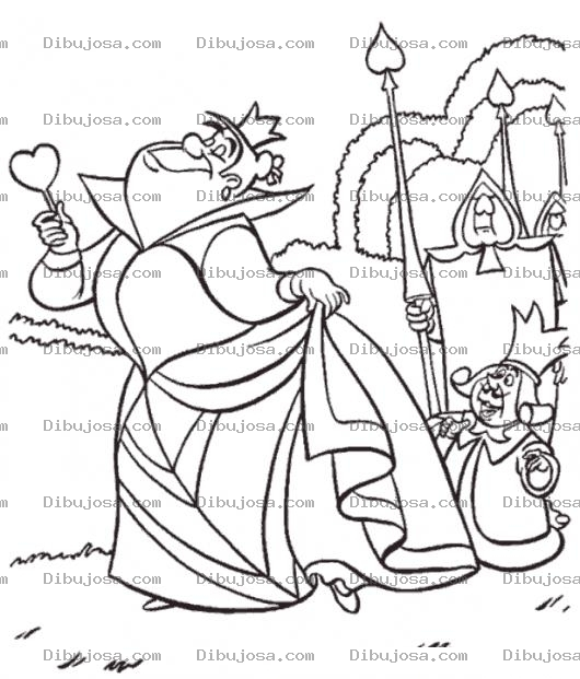 Dibujo para colorear Dibujo De La Reina Corazon Para Pintar Y Colorear