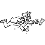 Dibujo para colorear Dibujo De Hombre Corriendo Detras Del Dinero Para Pintar Y Colorear