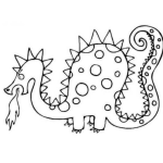 Dibujo para colorear Dibujo De Dragon Con Motas Para Pintar Y Colorear