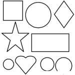 Dibujo para colorear Dibujo De Figuras Geometricas Para Pintar Y Colorear Cuadrado Circulo Rombo Estrella Rectangulo Corazon Y Circulitos