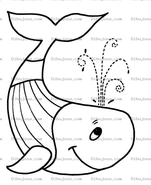 Dibujo para colorear Dibujo De Una Ballenita Para Pintar Y Colorear