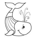 Dibujo para colorear Dibujo De Una Ballenita Para Pintar Y Colorear