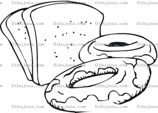 Dibujo para colorear Dibujo De Panes Y Donas Para Pintar Y Colorear