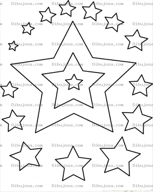 Dibujo para colorear Dibujo De Super Estrella Rodeada De Estrellitas Para Pintar Y Colorear