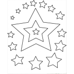 Dibujo para colorear Dibujo De Super Estrella Rodeada De Estrellitas Para Pintar Y Colorear