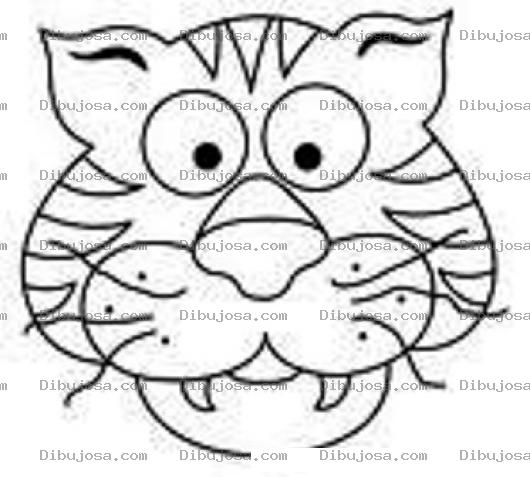 Dibujo para colorear Colorear Cara De Tigre
