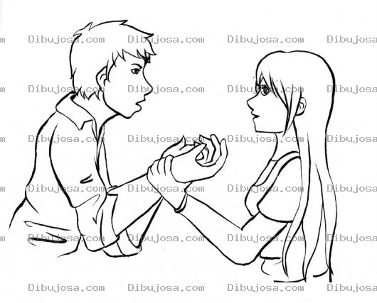 Dibujo para colorear Dibujo De Novia Rompiendo Su Relacion Con Su Novio Para Pintar Y Colorear El Final De Un Noviazgo Donde El Pobre Novio Pide Una Explicacion