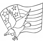 Dibujo para colorear Dibujo De Un Aguila Con La Bandera De Usa Para Pintar Y Colorear