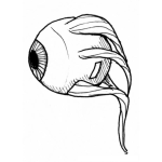Dibujo para colorear Dibujo De Ojo Con Nervios Y Musculos Para Pintar Y Colorear La Anatomia De Un Ojo