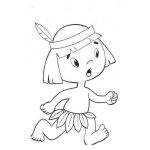 Dibujo para colorear Dibujo De Indito Corriendo Descalzo Para Pintar Y Colorear