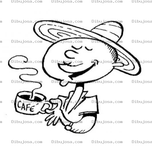 Dibujo para colorear Dibujo De Campesino Tomando Cafe Para Pintar Y Colorear