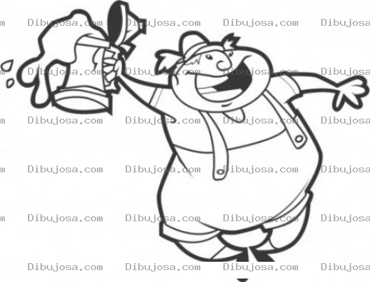 Dibujo para colorear Dibujo De Aleman Borracho Celebrando El Oktoberfest Para Pintar Y Colorear La Fiesta De Octubre