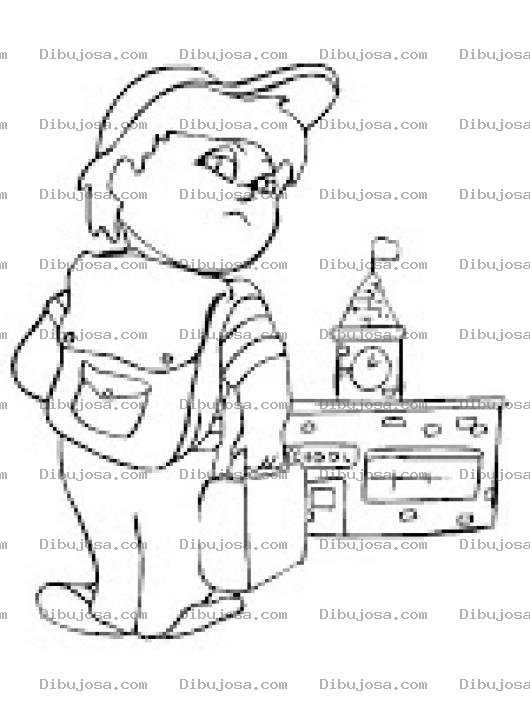 Dibujo para colorear Dibujo De Nino Camino Al Colegio Para Pintar Y Colorear