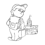 Dibujo para colorear Dibujo De Nino Camino Al Colegio Para Pintar Y Colorear