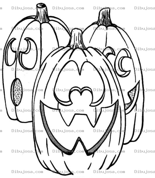 Dibujo para colorear Dibujo De Calabazas De Halloween Para Pintar Y Colorear