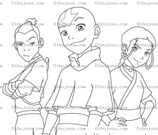 Dibujo para colorear Dibujo De Maestro Del Aire Y Otros Avatares Para Pintar Y Colorear