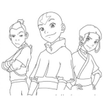 Dibujo para colorear Dibujo De Maestro Del Aire Y Otros Avatares Para Pintar Y Colorear