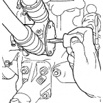 Dibujo para colorear Dibujo De Un Mecanico Ajustando Las Piezas De Un Motor Para Pintar Y Colorear