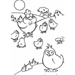 Dibujo para colorear Dibujo Del Pollito Pio El Pollito Pio Para Pintar Y Colorear Mama Gallina Con Sus Pollitos
