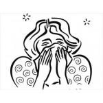 Dibujo para colorear Dibujo De Mujer Con Gripe Para Pintar Y Colorear