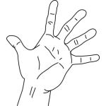 Dibujo para colorear Signo De Tu Madre Con La Mano Para Pintar Y Colorear
