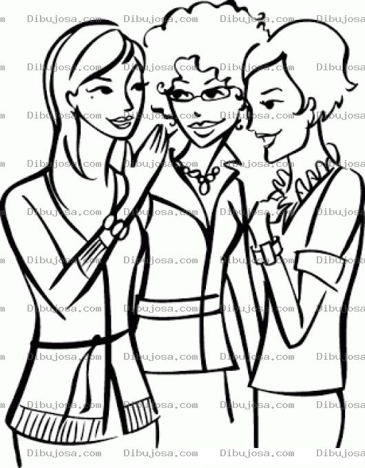 Dibujo para colorear Dibujo De Tres Amigas Intimas Para Pintar Y Colorear
