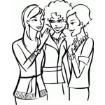 Dibujo para colorear Dibujo De Tres Amigas Intimas Para Pintar Y Colorear