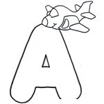 Dibujo para colorear Colorear Letra A De Avion Para Colorear