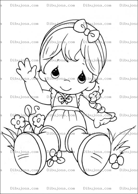 Dibujo para colorear Dibujo De Nena De Preciosos Momentos Para Pintar Y Colorear Preciousmoments