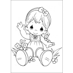 Dibujo para colorear Dibujo De Nena De Preciosos Momentos Para Pintar Y Colorear Preciousmoments