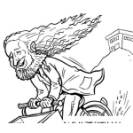 Dibujo para colorear Dibujo De Viejo Peludo En Bicicleta Para Pintar Y Colorear