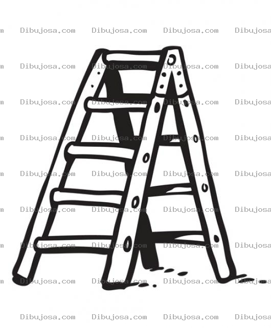 Dibujo para colorear Dibujo De Una Escalera Plegable Para Pintar Y Colorear