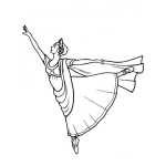 Dibujo para colorear Dibujo De Bailarina Con Vestido Largo Para Pintar Y Colorear