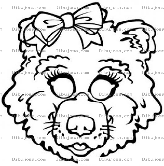 Dibujo para colorear Mascara De Osita Para Imprimir Recortar Y Pintar