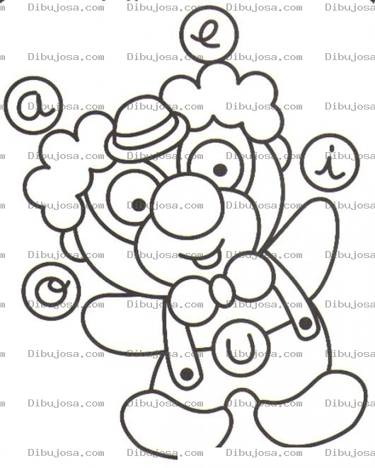 Dibujo para colorear Colorear Payaso Con Vocales