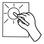 Dibujo para colorear Dibujo De Una Mano Pintando El Sol