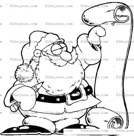 Dibujo para colorear Colorear A Santa Claus Leyendo Una Carta