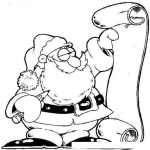 Dibujo para colorear Colorear A Santa Claus Leyendo Una Carta