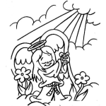 Dibujo para colorear Colorear Angelita En Las Nubes