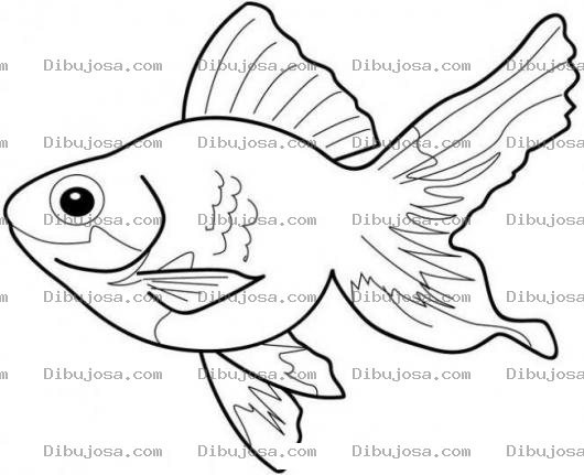 Dibujo para colorear Pez Dorado Para Colorear Y Pintar
