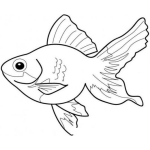 Dibujo para colorear Pez Dorado Para Colorear Y Pintar