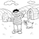 Dibujo para colorear Colorear A Epi De Plaza Sesamo En Su Granjita