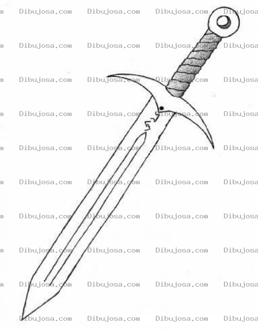 Dibujo para colorear Espada Para Colorear