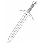 Dibujo para colorear Espada Para Colorear