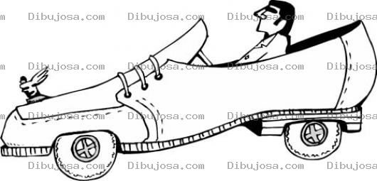 Dibujo para colorear Pintar Carro con forma de zapato