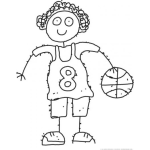 Dibujo para colorear Colorear Jugador De Basketball Con El Numero 8
