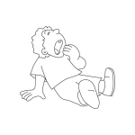 Dibujo para colorear Colorear Nino Bostezando Y Cansado Con Ganas De Dormir